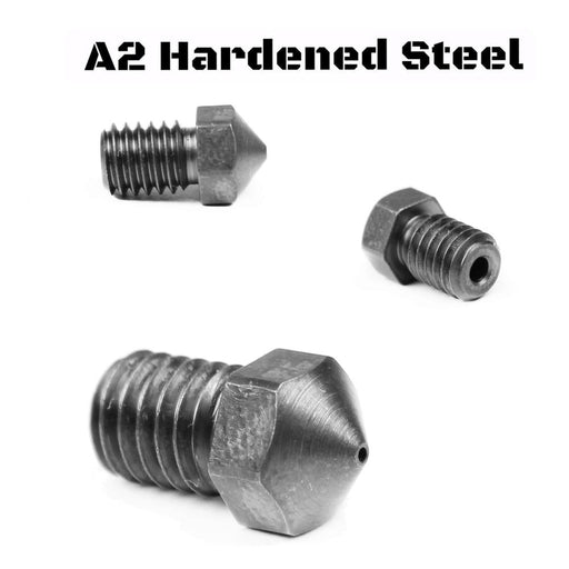 Micro Swiss A2 Hardend Steel Nozzle RepRap - M6 Thread 1.75mm Filament (E3D V5-V6, Prusa i3 MK2 Creality CR-10)